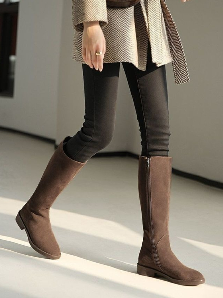 Kids Shoes Women - New in Zipper Warm Suede Ladies