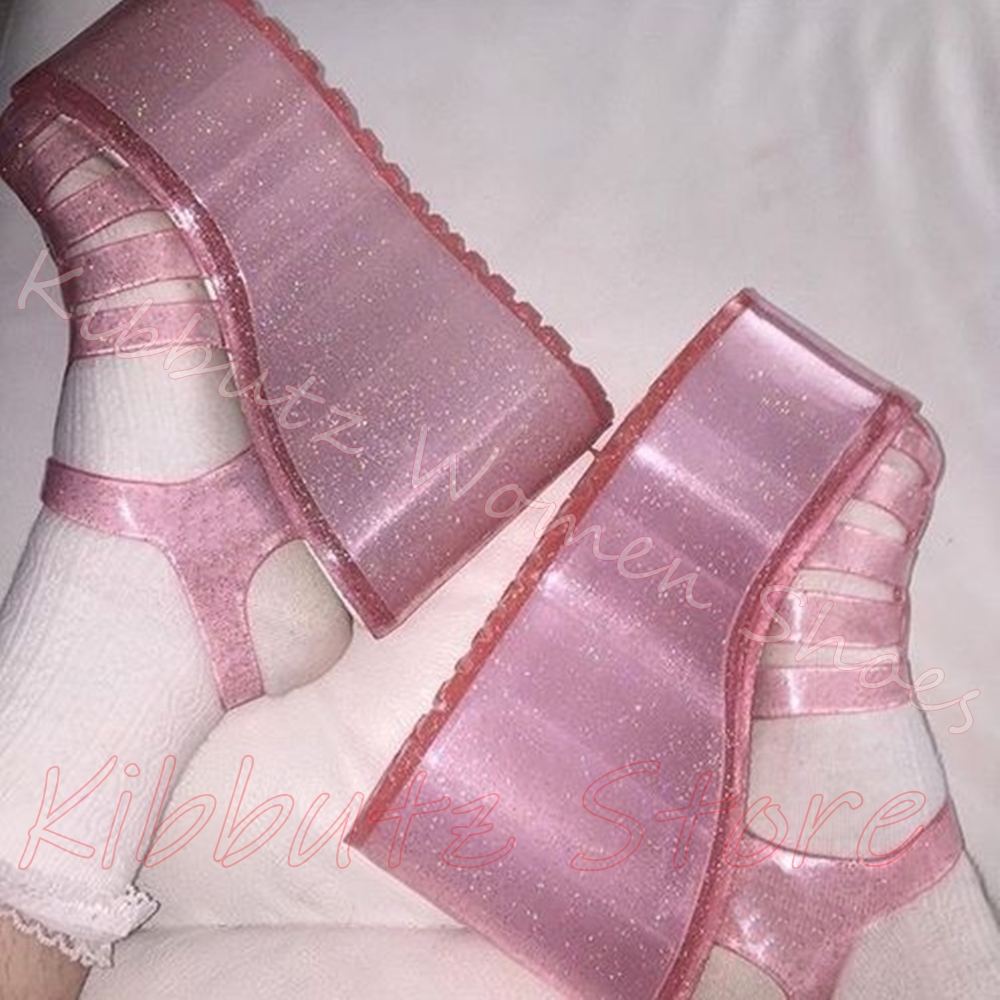 Platform Glitter Jelly Sandals - Jelly Sandal Women review and price