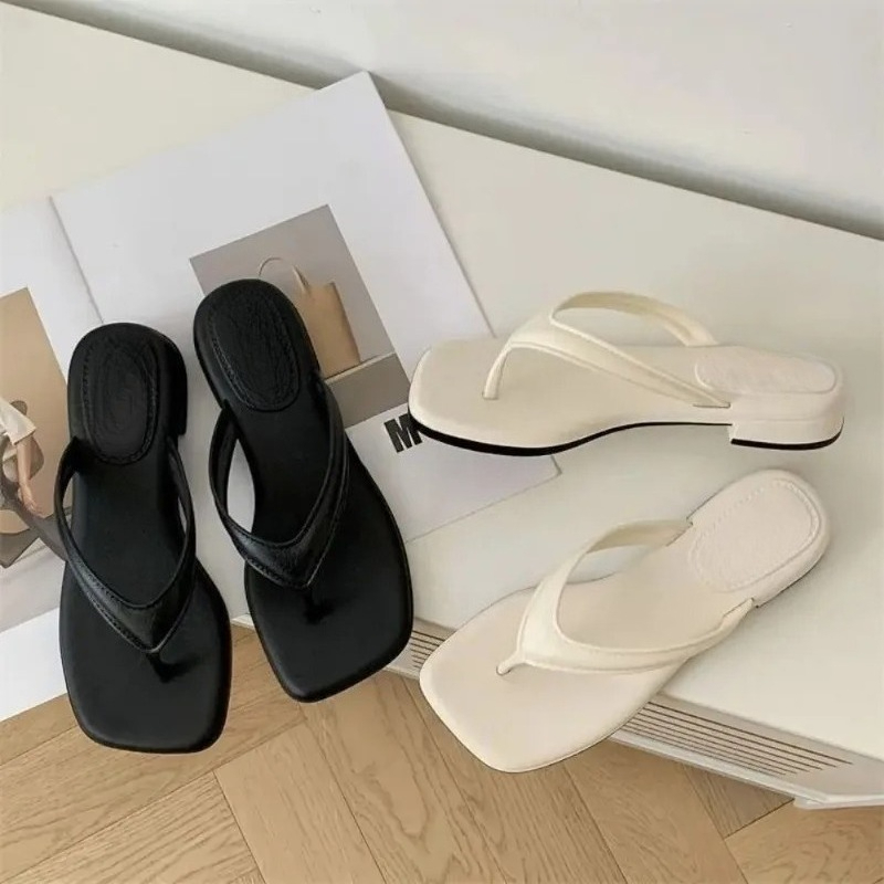 Women Solid Square Toe Flip Fl - Jelly Sandal Women review and price