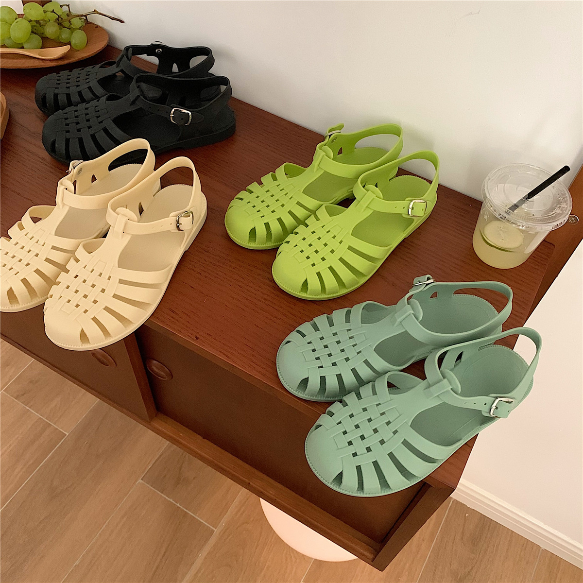 XIXITIAO Vintage Hollow Woven  - Jelly Sandal Women review and price