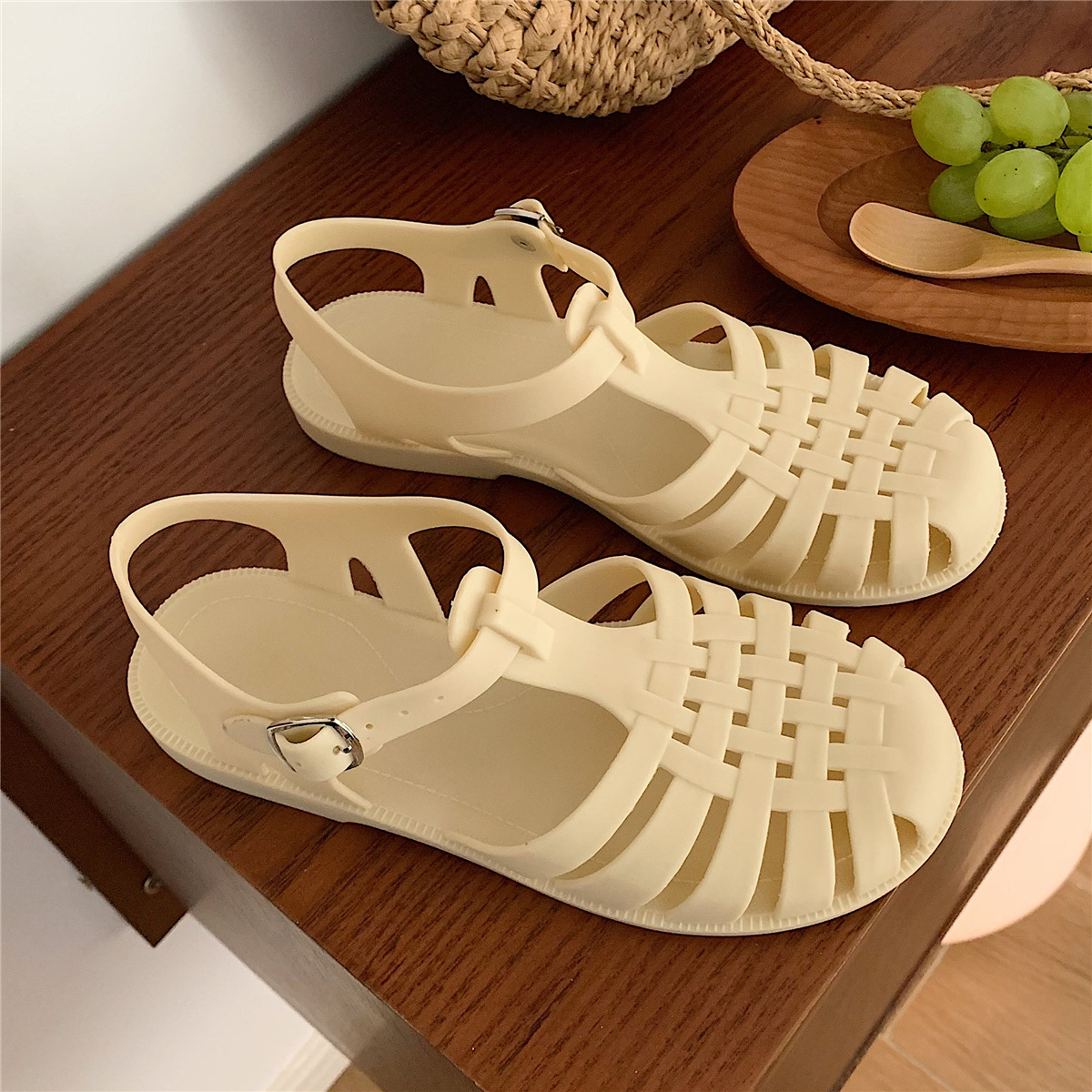 XIXITIAO Vintage Hollow Woven  - Jelly Sandal Women review and price
