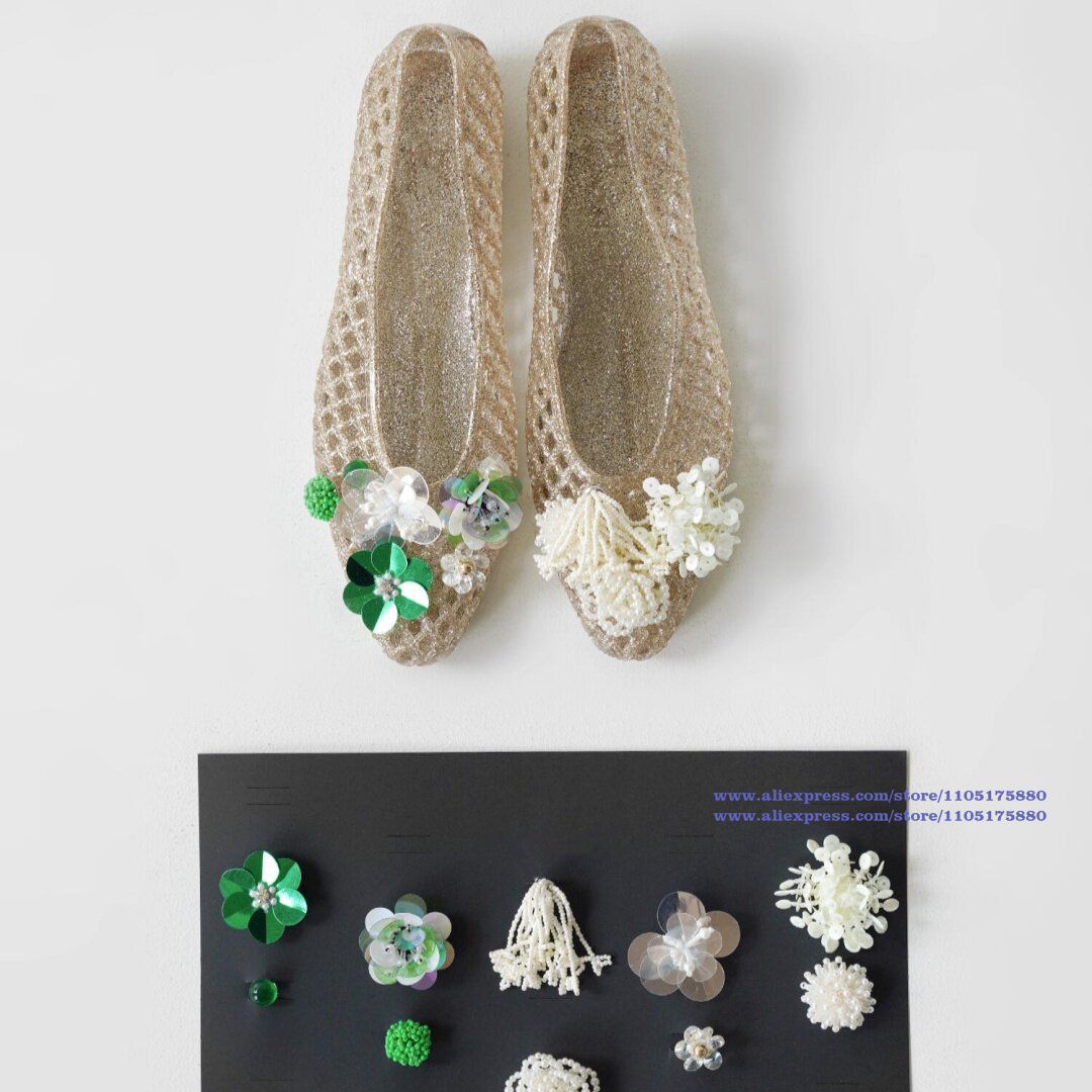 Glitter Gold Hollow Jelly Flat - Jelly Sandal Women review and price