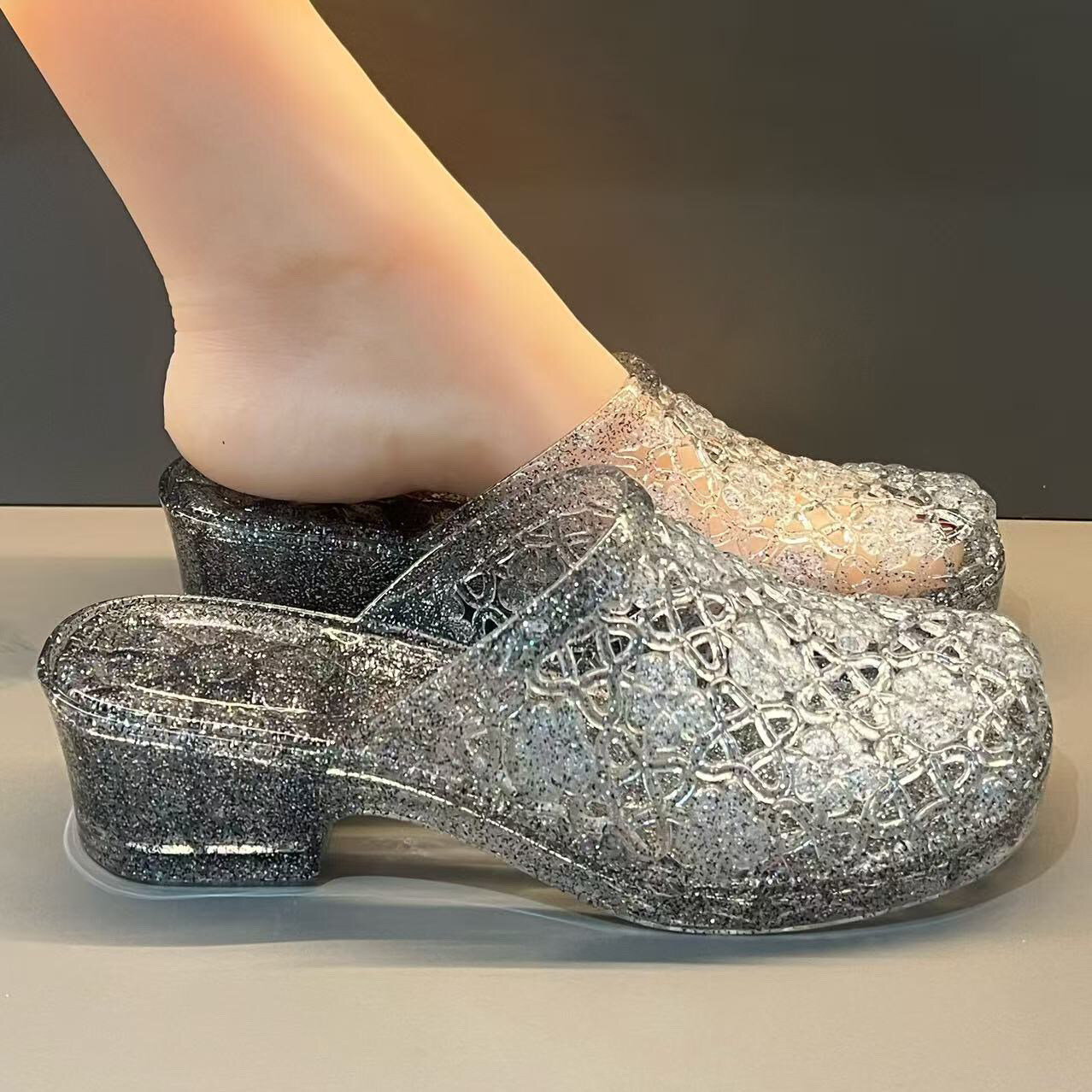 New Sparkling Cut-outs Sandals - Jelly Sandal Women review and price