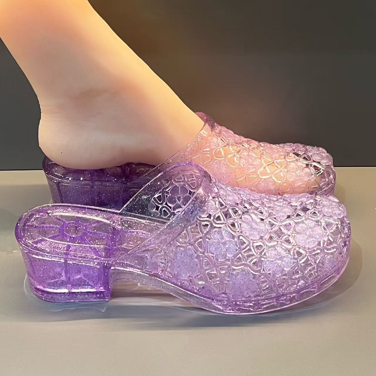 New Sparkling Cut-outs Sandals - Jelly Sandal Women review and price