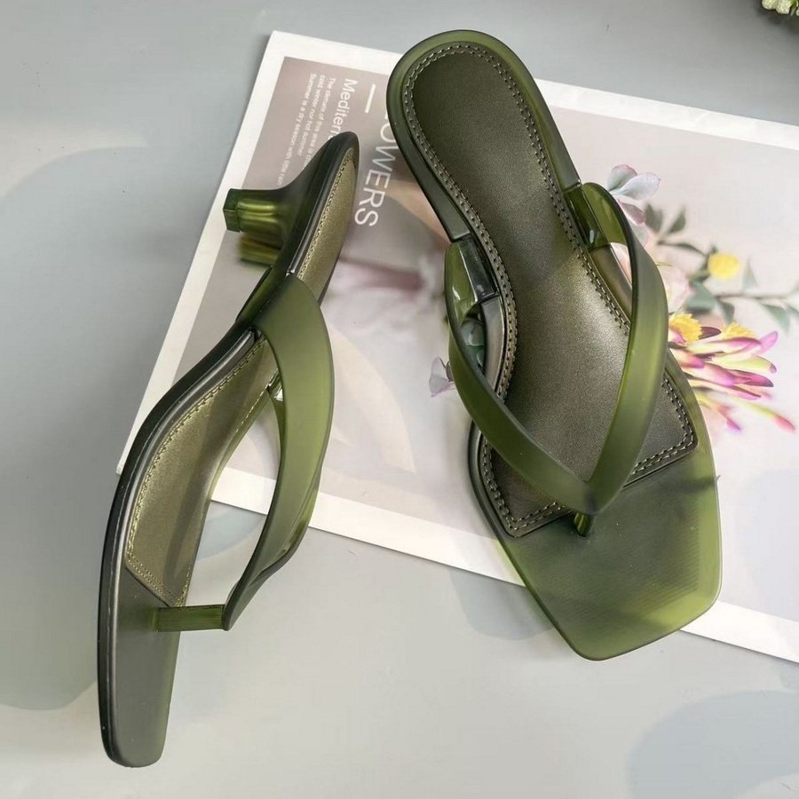 Korean Muted Tone Olive Green  - Jelly Sandal Women review and price