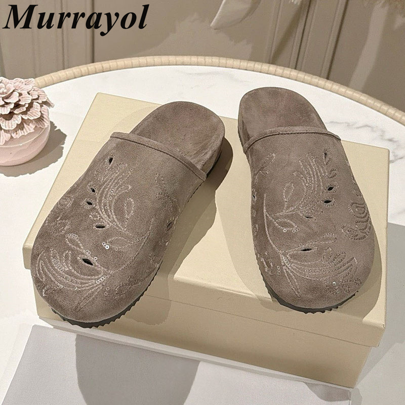 Half Slippers Women Cow Suede  - Kids Shoes Women review and price