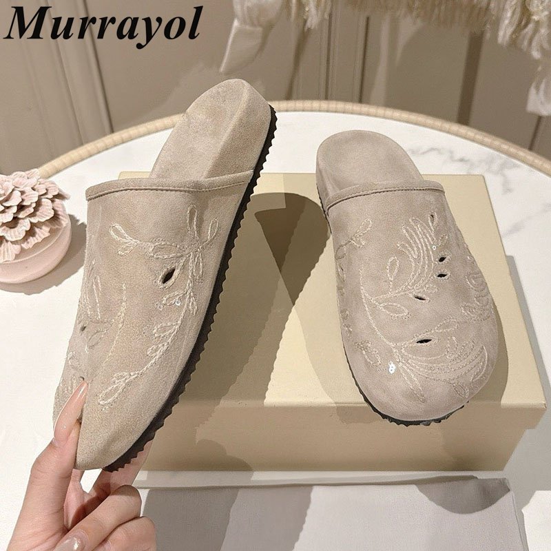 Half Slippers Women Cow Suede  - Kids Shoes Women review and price