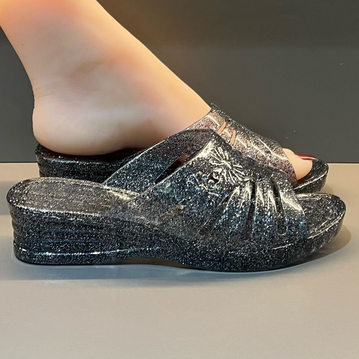 WFashion Purple Glitter Jelly  - Jelly Sandal Women review and price